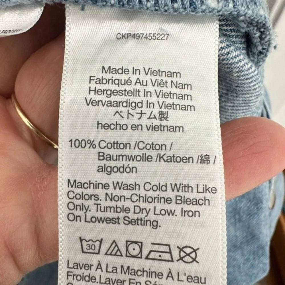 Madewell Scoopneck Denim Shortalls Chambray‎ Blue XXS Button Front Patch Pockets - Picture 11 of 14